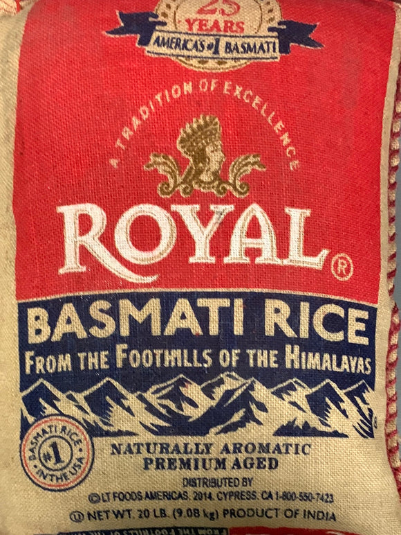 Royal Basmati Rice 20 Lb