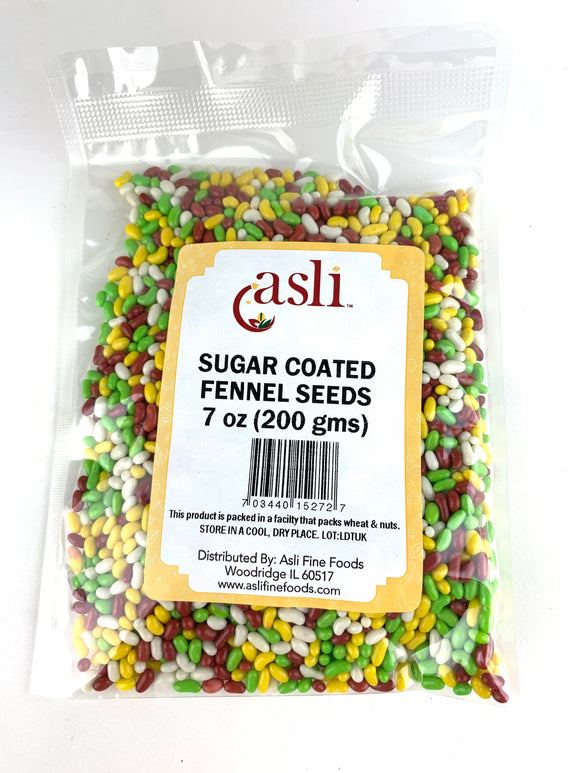 Asli Sugar Coated Fennel Seeds 7 Oz